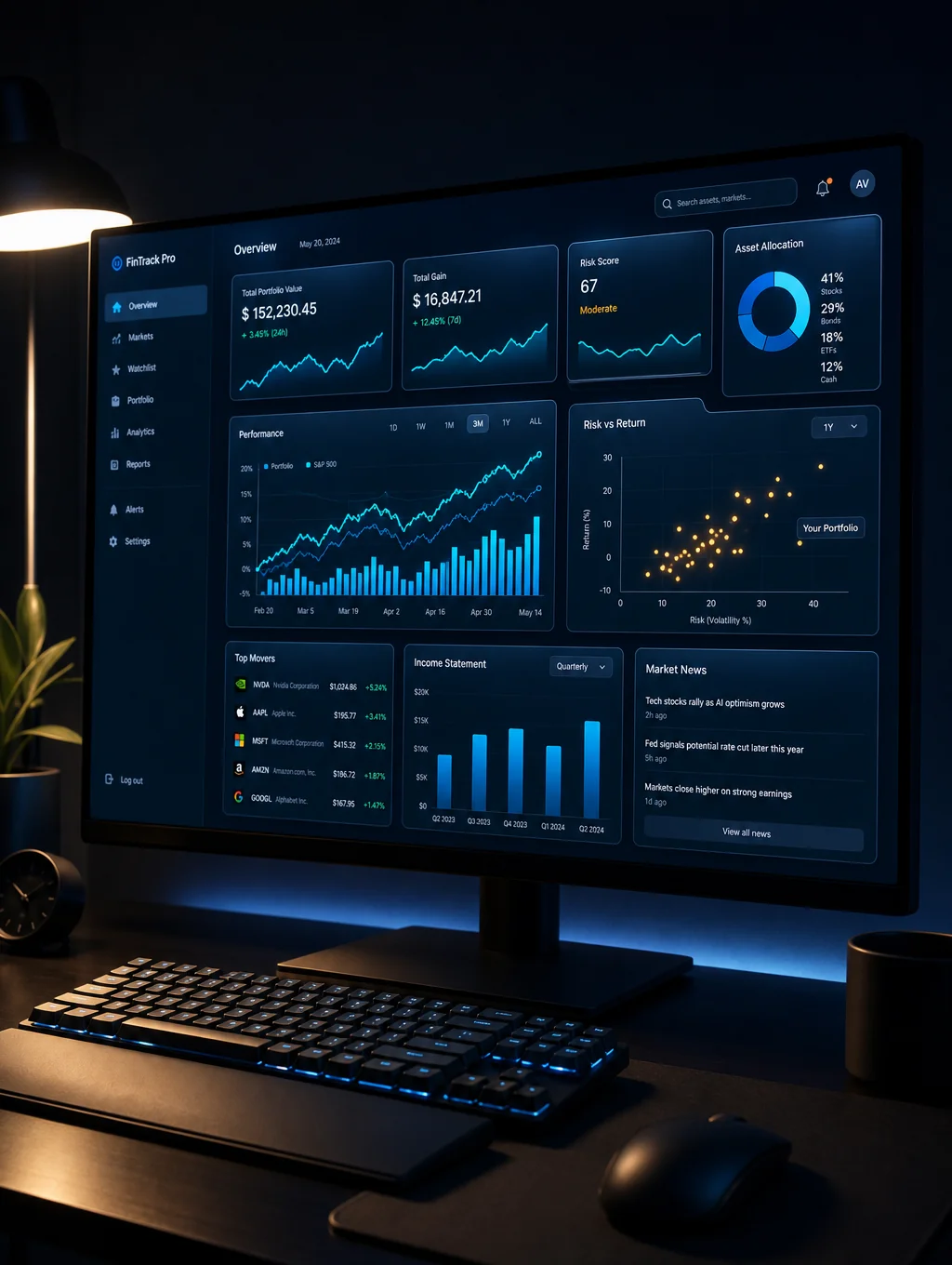 Digital interface showing criteria matching engine metrics