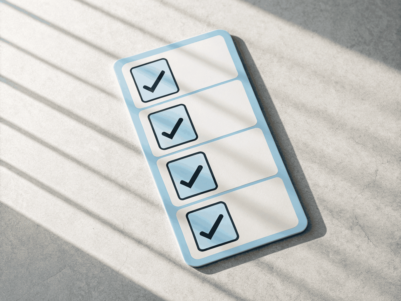 Tailored document checklist tracking